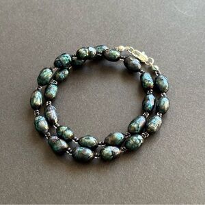 ReMixed Handmade Peacock Pearl & Sterling Silver Wrap Bracelet